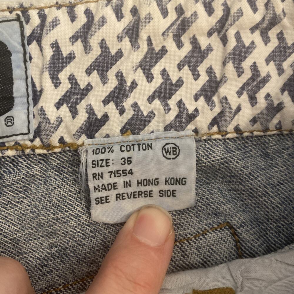 Get Used Vintage Refurbished 90’s Barrel Denim Pants 32”w 31” L Patches - Picture 9 of 11